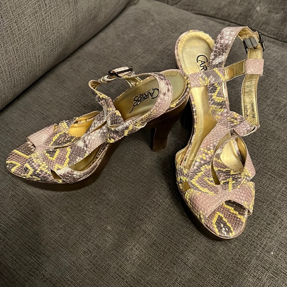 Carlos snakeskin-like platform sandal
